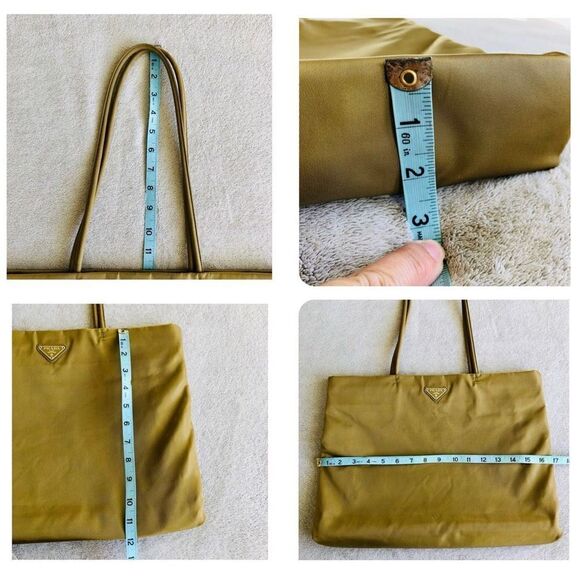 Vintage Prada Tessuto Large Tan Tote Shoulder Bag - Picture 13 of 16